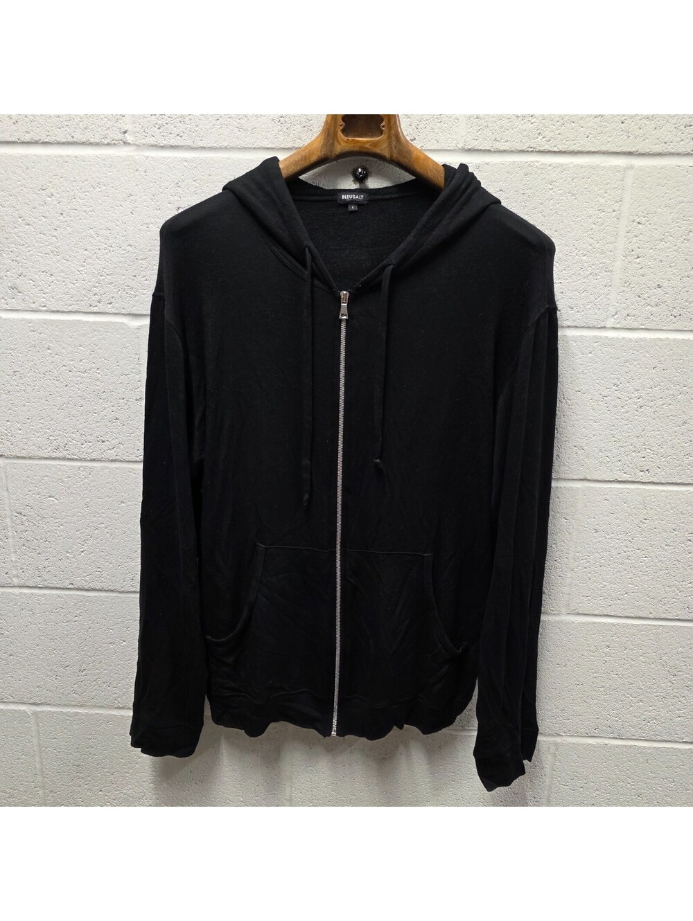BLEUSALT Bleusalt Malibu the Unisex Zip Hoodie Black Size 4/XL Soft 26*27